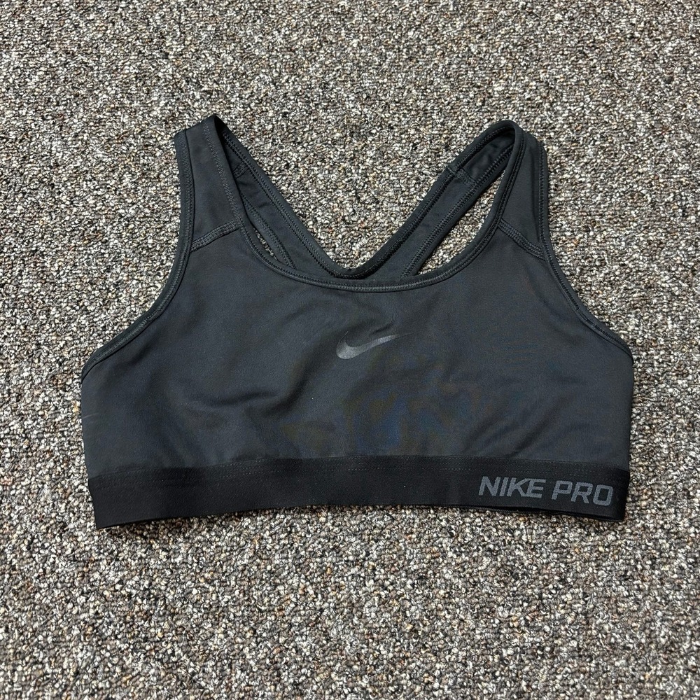 Black Tank Top Nike Pro Athletic Small Workout Sports Bra Sweat Wicking